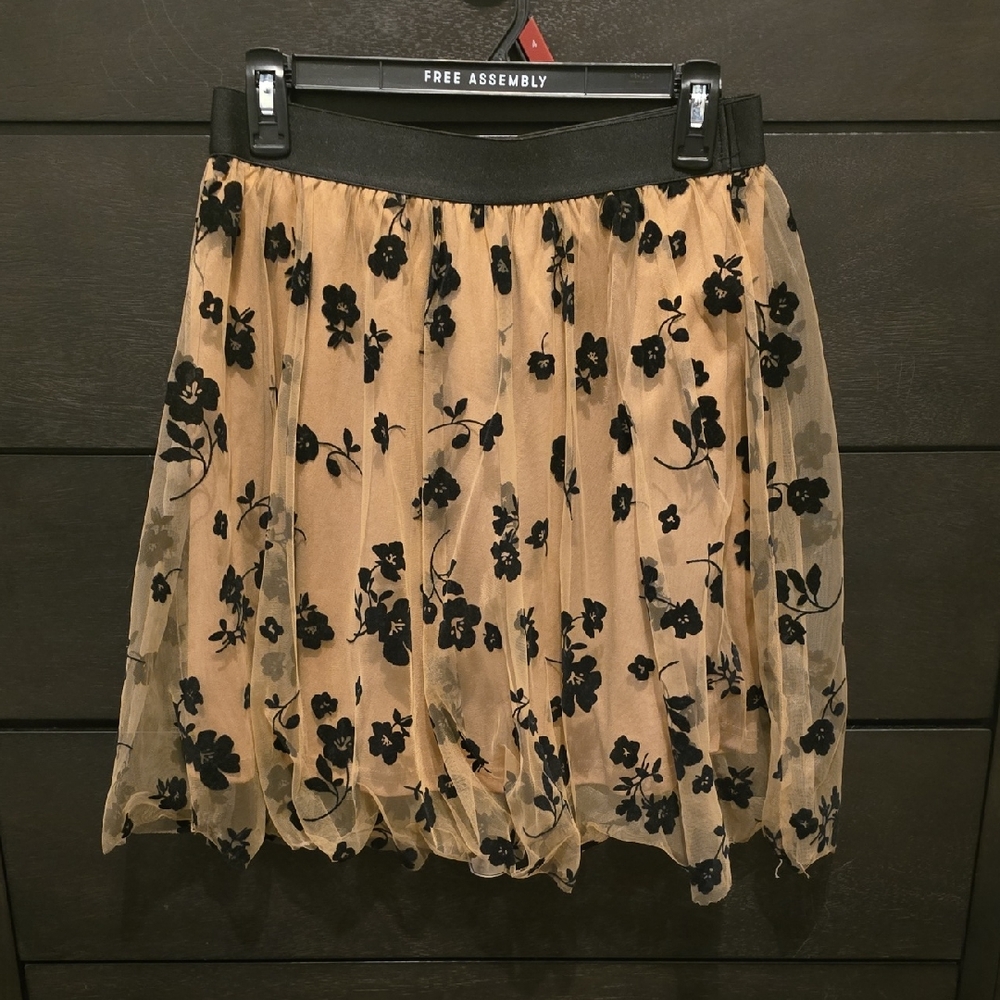 Black Floral Skirt